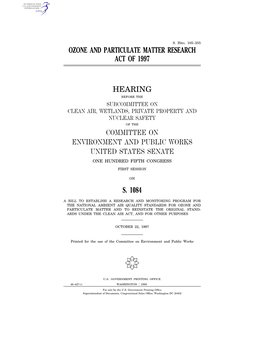 Ozone and Particulate Matter Research Act of 1997