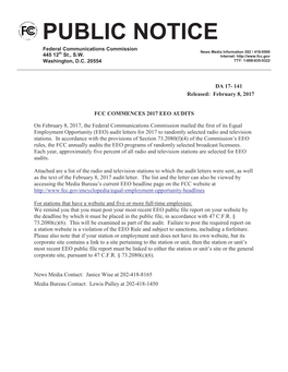 FCC February 2017 EEO Audit