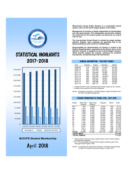 April 2018 on Data in the Student Data Base System, October 2017