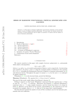 Arxiv:1508.04439V2 [Math.CV] 20 Jan 2016 an Inﬁnite Solution Set