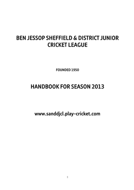 Ben Jessop Sheffield & District Junior Cricket League