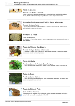 Festas Gastronómicas Published on Turismo Da Deputación Da Coruña (