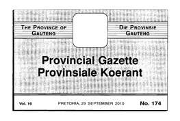 No. 174 2 NO.174 PROVINCIAL GAZETTE, 29 SEPTEMBER 2010