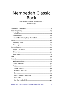 Membedah Classic Rock Interpretasi, Komentar, Pengalaman,