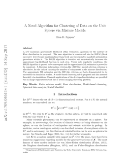 A Novel Algorithm for Clustering of Data on the Unit Sphere Via Mixture Models