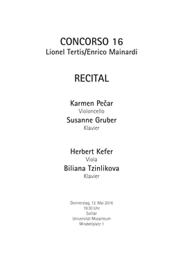 Concorso 16 Recital