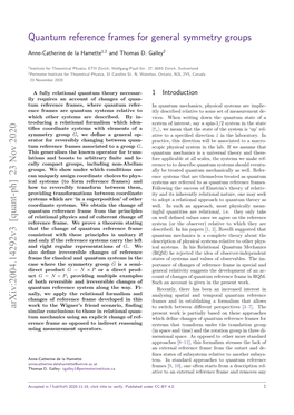 Quantum Reference Frames for General Symmetry Groups