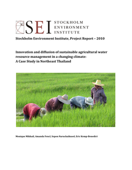 2010 Innovation and Diffusion of Sustainable Agricultural Water