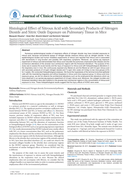 Histological Effect of Nitrous Acid with Secondary Products of Nitrogen