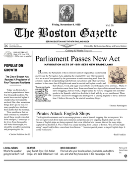 The Boston Gazette SERVING BOSTON and the NEW ENGLAND AREA