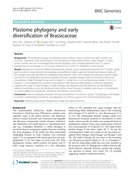 Plastome Phylogeny and Early Diversification of Brassicaceae