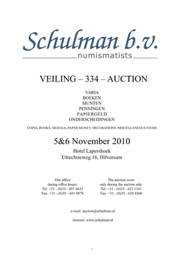 334 – AUCTION 5&6 November 2010