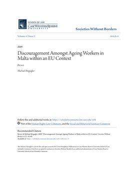 Discouragement Amongst Ageing Workers in Malta Within an EU Context Brown