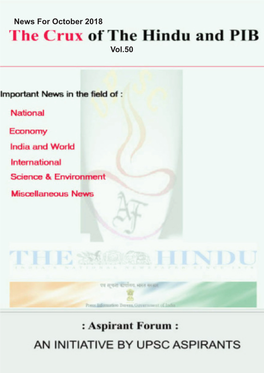 Crux of the Hindu and PIB Vol 50