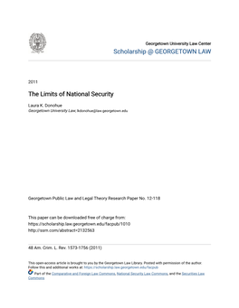 The Limits of National Security