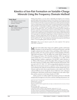 Kinetics of Ion-Pair Formation on Variable-Charge Minerals Using the Frequency Domain Method