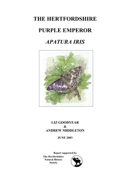 The Hertfordshire Purple Emperor Apatura Iris