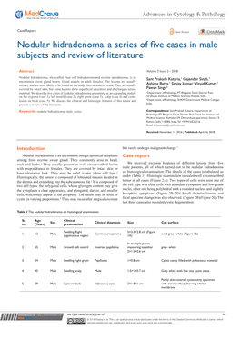 Nodular Hidradenoma: a Series of Five Cases in Male Subjects and Review of Literature