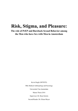 Risk, Stigma, and Pleasure: the Role of Prep and Bareback Sexual Behavior Among the Men Who Have Sex with Men in Amsterdam