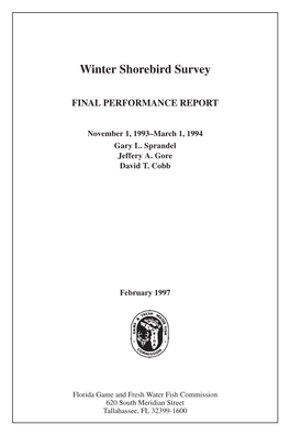 Winter Shorebird Survey, 1994