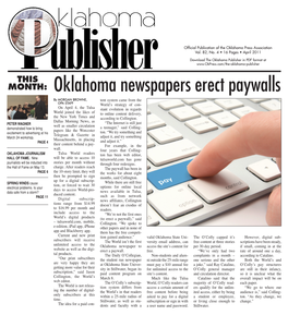 Oklahoma Newspapers Erect Paywalls