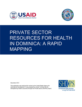 Private Sector Resources for Health in Dominica: a Rapid Mapping