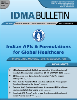 IDMA Bulletin 21St August 2020
