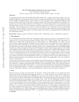 Arxiv:Astro-Ph/9501110V1 31 Jan 1995 H Itne Oteidvda Aais H Ag Et Fteclust the of Keywords: Depth Large the D As Relation