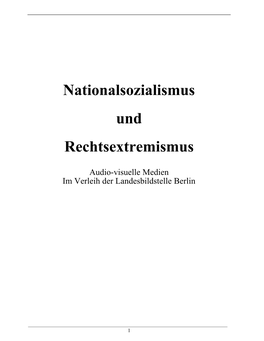 Nationalsozialismus Und Rechtsextremismus