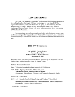 List of LAPA Conferences