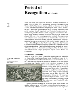Period of Recognitionad 313—476
