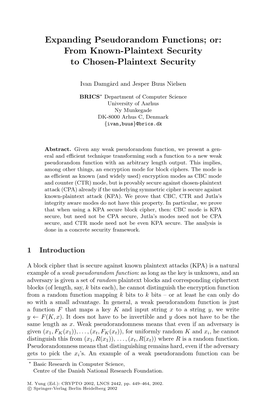 Expanding Pseudorandom Functions; Or: from Known-Plaintext Security to Chosen-Plaintext Security