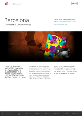 Barcelona Apps for the Busy, Sophisticated Traveler CITI PRESENTS LUXE CITY GUIDES