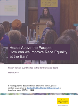 Heads Above the Parapet: How Can We Improve Race Equality at the Bar?