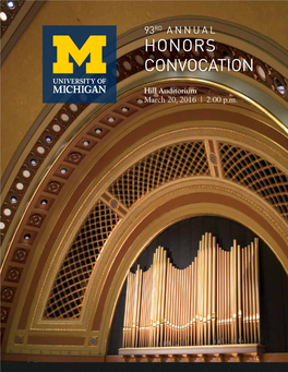 2016 Honors Convocation Program