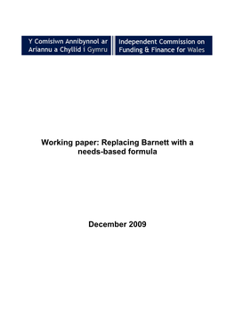 Working Paper: Replacing Barnett with a Needs-Based Formula December 2009