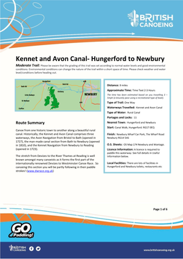 Kennet and Avon Canal- Hungerford to Newbury