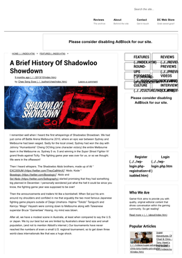 A Brief History of Shadowloo Showdown