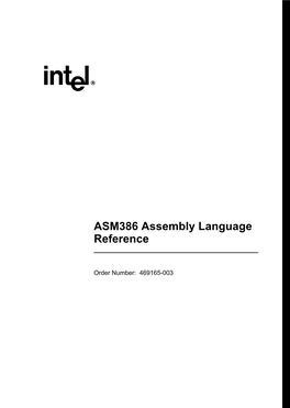 ASM386 Assembly Language Reference ______
