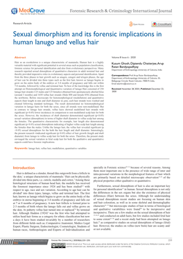 Sexual Dimorphism and Its Forensic Implications in Human Lanugo and Vellus Hair