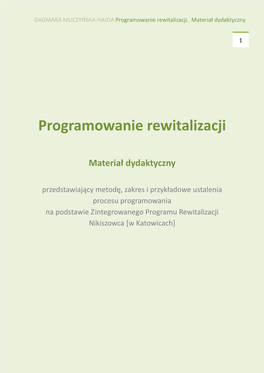 Zintegrowany Program Rewitalizacji Nikiszowca