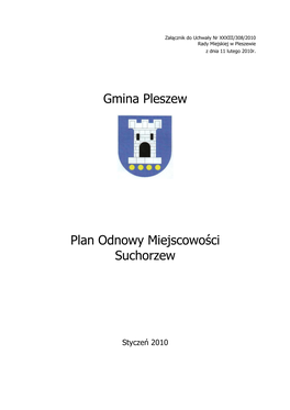 Gmina Pleszew Plan Odnowy Miejscowości Suchorzew