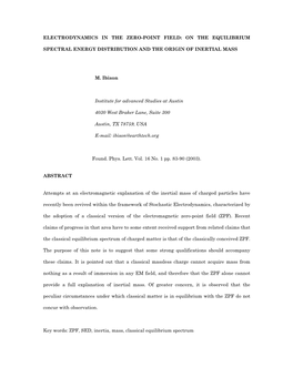 Electrodynamics in the Zero-Point Field: on the Equilibrium