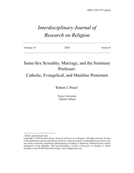 Interdisciplinary Journal of Research on Religion