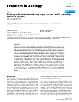 Frontiers in Zoology Biomed Central