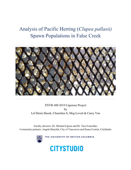 Analysis of Pacific Herring (Clupea Pallasii) Spawn Populations in False Creek