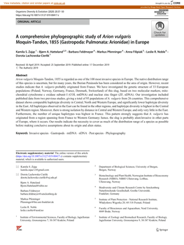 Arion Vulgaris Moquin-Tandon, 1855 (Gastropoda: Pulmonata: Arionidae) in Europe