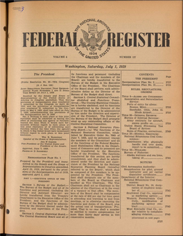 FEDERAL REGISTER \ 1934 VOLUME 4 ■ Íflyiteo ^ NUMBER 127