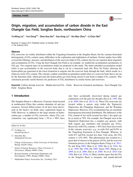 Origin, Migration, and Accumulation of Carbon Dioxide in the East Changde Gas Field, Songliao Basin, Northeastern China