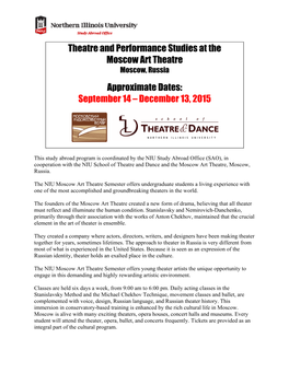 Theatre and Performance Studies at the Moscow Art Theatre Moscow, Russia